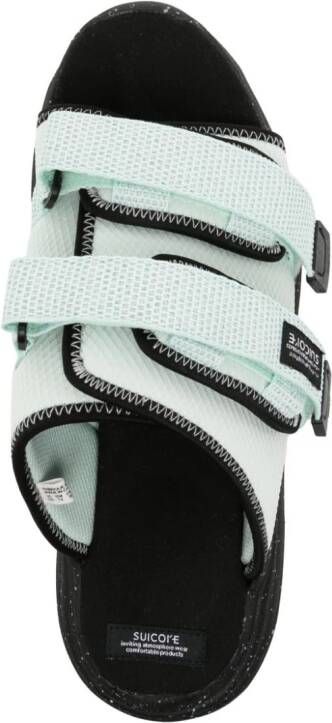 Suicoke Moto slippers met logopatch Blauw