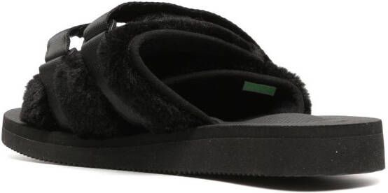 Suicoke Moto slippers met logopatch Zwart