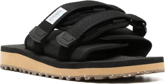 Suicoke Moto slippers met logopatch Zwart