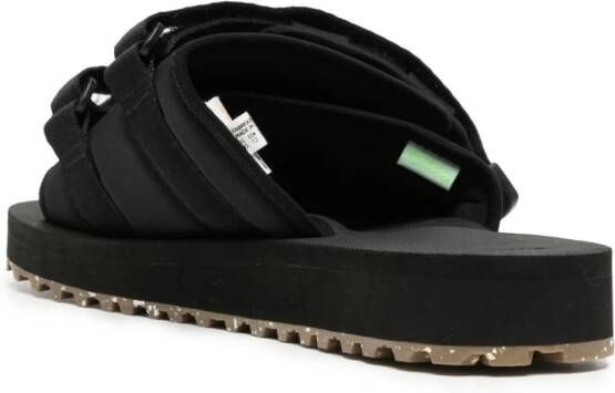 Suicoke Moto slippers met logopatch Zwart