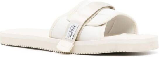 Suicoke Padri slippers met logopatch Beige