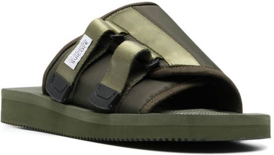 Suicoke Slippers met gespdetails Groen