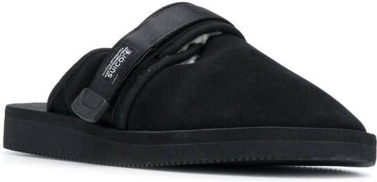 Suicoke Slippers met klittenband Zwart