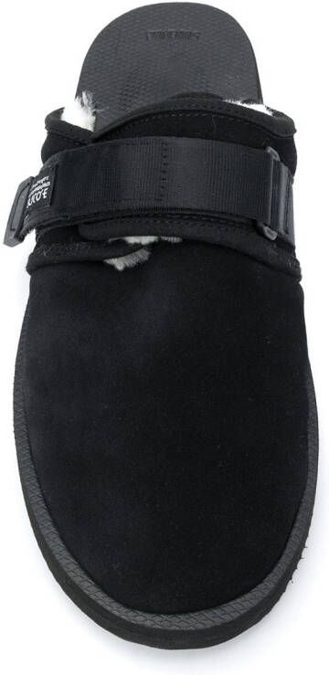 Suicoke Slippers met klittenband Zwart