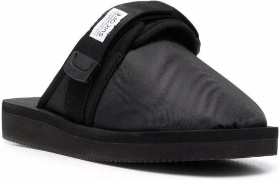 Suicoke Slippers met logopatch Zwart