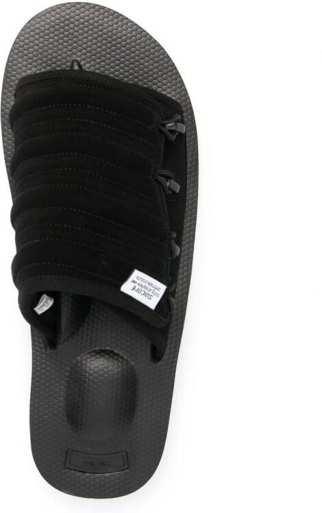 Suicoke Slippers met open neus Zwart