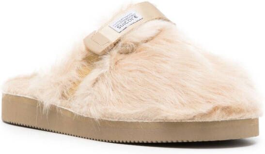 Suicoke Zavo-2eu slippers van imitatiebont Beige