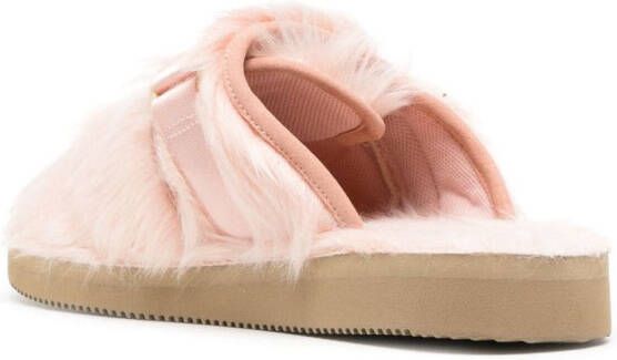 Suicoke Zavo-2eu slippers van imitatiebont Roze