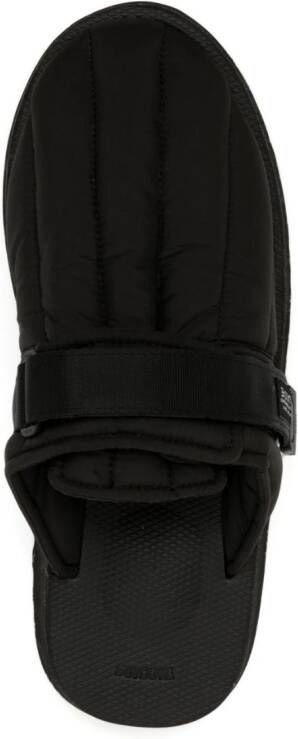 Suicoke Zavo-Puff slippers met ronde neus Zwart