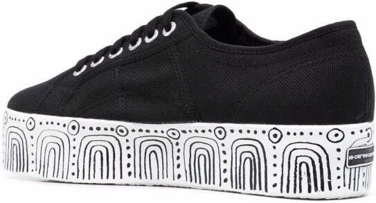 Superga Sneakers met abstracte print Zwart