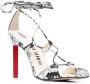 The Attico Adele 105 sandalen met slangenhuidprint Zwart - Thumbnail 2