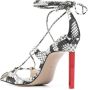 The Attico Adele 105 sandalen met slangenhuidprint Zwart - Thumbnail 3