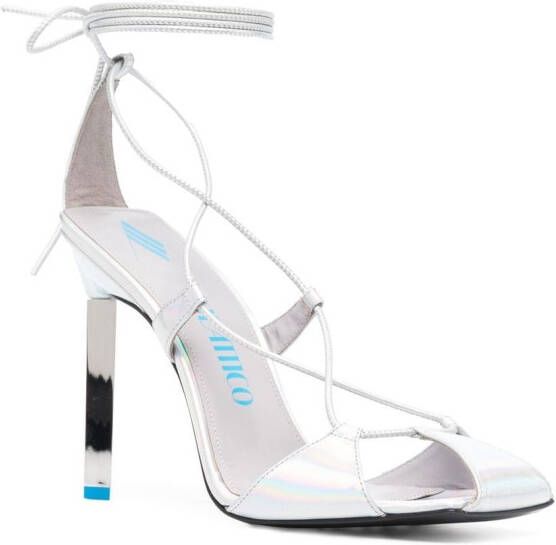 The Attico Adele iriserende sandalen Zilver