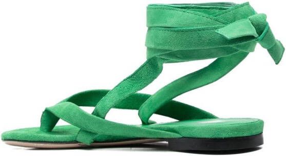 The Attico Beth sandalen met veters Groen