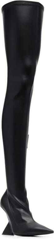 The Attico Cheope 105mm leren laarzen Zwart