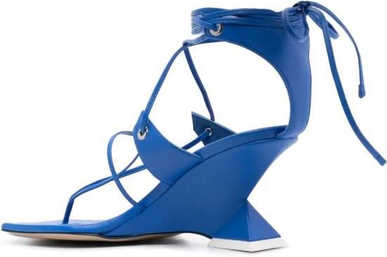 The Attico Cheope 80mm lace-up sandals Blauw