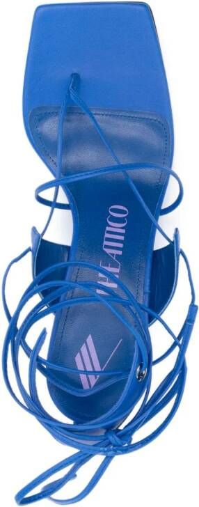 The Attico Cheope 80mm lace-up sandals Blauw
