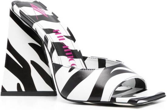 The Attico Devon muiltjes met zebraprint Wit