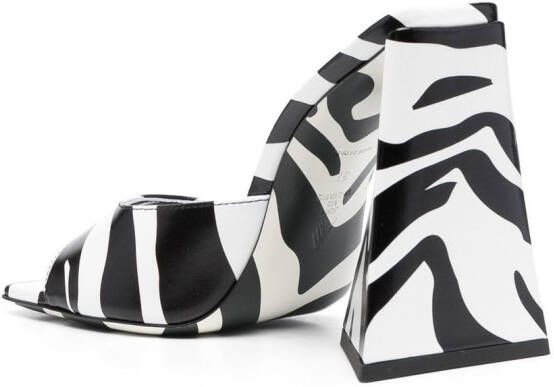 The Attico Devon muiltjes met zebraprint Wit