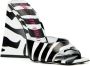 The Attico Devon muiltjes met zebraprint Zwart - Thumbnail 2