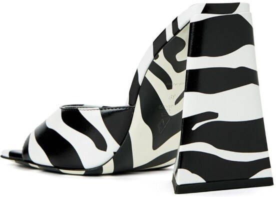 The Attico Devon muiltjes met zebraprint Zwart