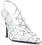 The Attico Grid 105mm holographic caged slingback pumps Zilver - Thumbnail 2