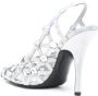 The Attico Grid 105mm holographic caged slingback pumps Zilver - Thumbnail 3