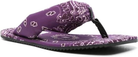 The Attico Slippers met bandanaprint Paars