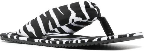 The Attico Slippers met zebraprint Wit