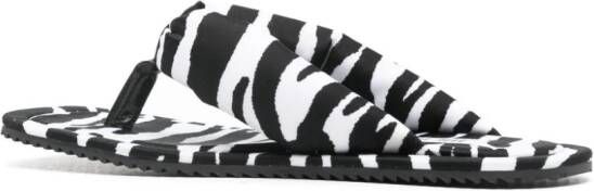 The Attico Slippers met zebraprint Wit