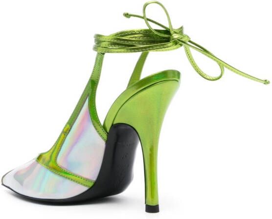 The Attico Venus leren pumps Groen