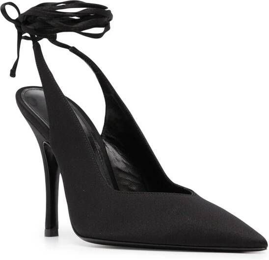 The Attico Venus slingback muiltjes Zwart