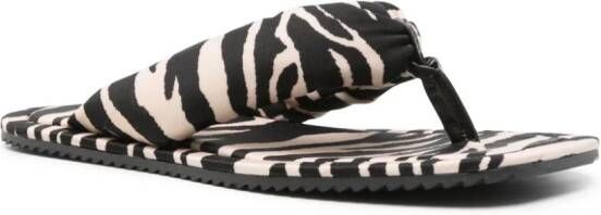 The Attico Slippers met zebraprint Beige