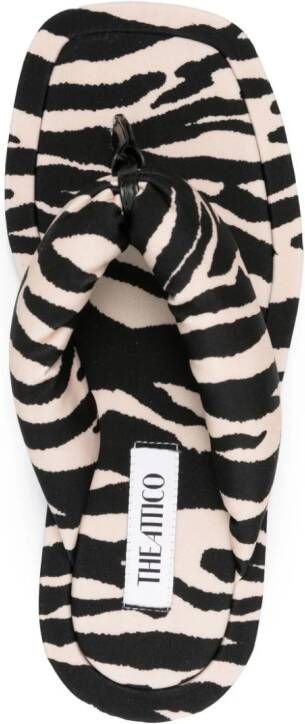 The Attico Slippers met zebraprint Beige