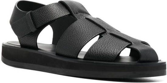 The Row Fisherman leren sandalen Zwart