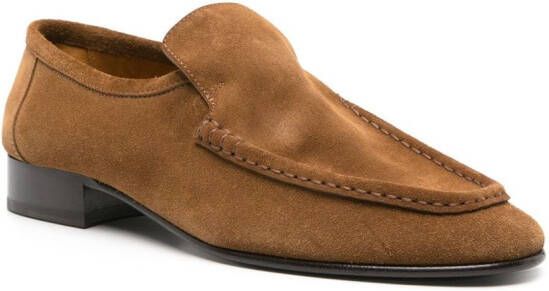 The Row Soft suède loafers Bruin