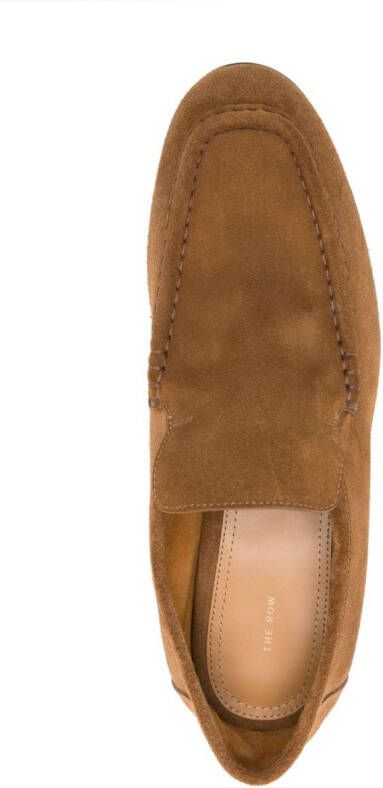 The Row Soft suède loafers Bruin