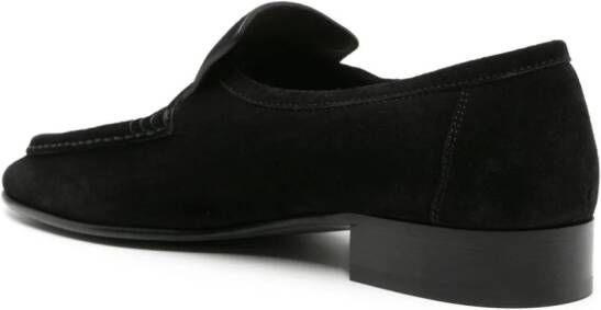 The Row Soft suède loafers Zwart