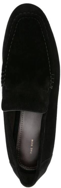 The Row Soft suède loafers Zwart