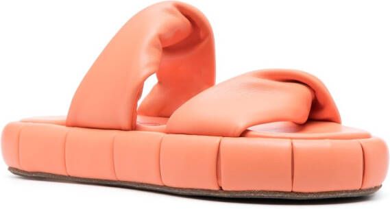 Themoirè Gewikkelde teenslippers Oranje