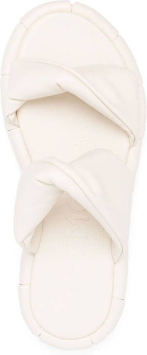 Themoirè Phoenix gedraaide slippers Beige
