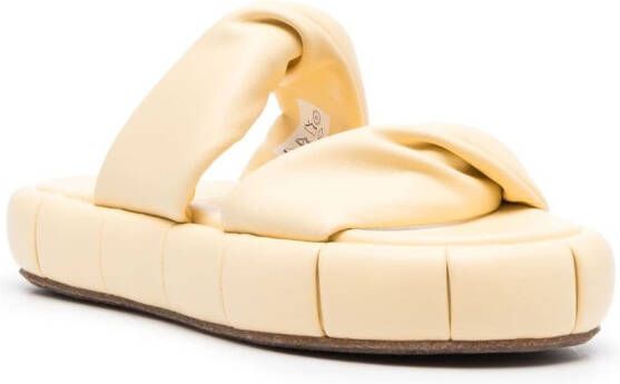 Themoirè Phoenix gedraaide slippers Geel