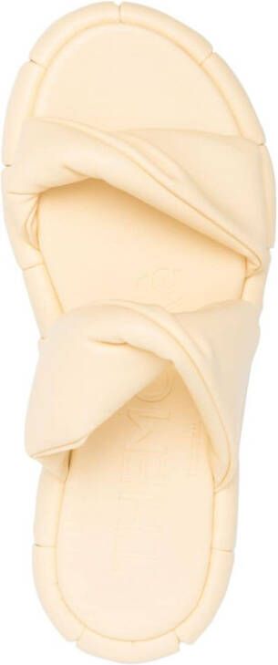 Themoirè Phoenix gedraaide slippers Geel