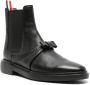 Thom Browne Chelsea leren laarzen met strikdetail Zwart - Thumbnail 2