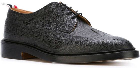 Thom Browne Classic Longwing Brogue with Leather Sole Zwart