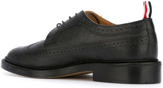 Thom Browne Classic Longwing Brogue with Leather Sole Zwart