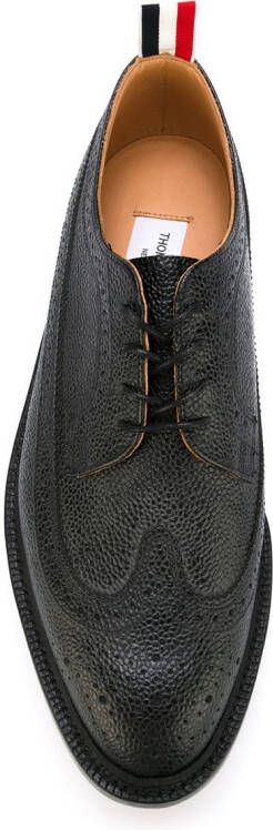 Thom Browne Classic Longwing Brogue with Leather Sole Zwart