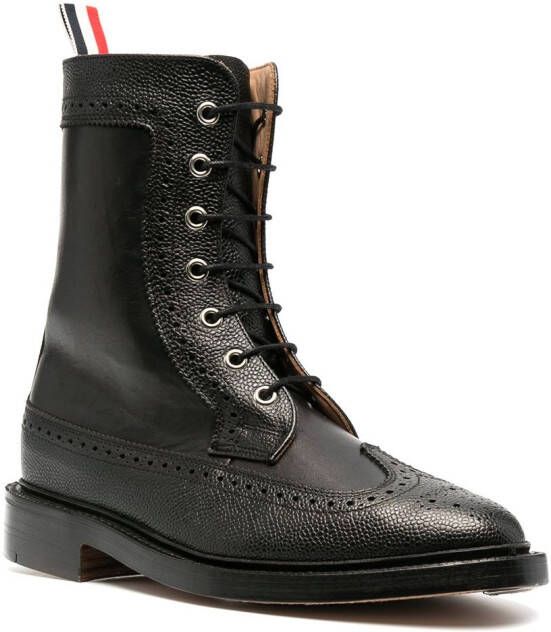 Thom Browne Enkellaarzen met brogue detail Zwart