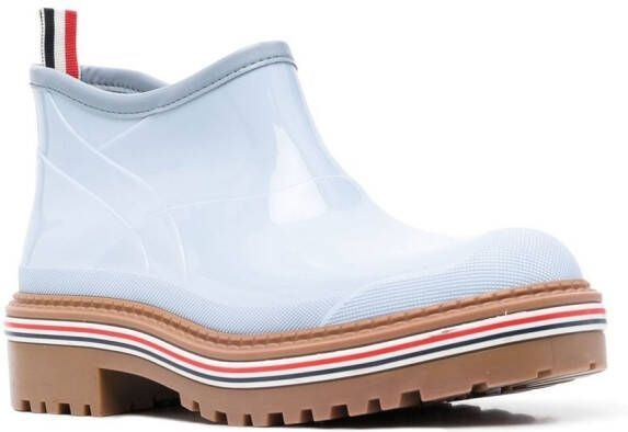 Thom Browne Enkellaarzen met gestreepte afwerking Blauw