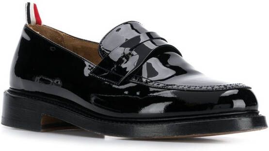 Thom Browne Gelakte loafers Zwart